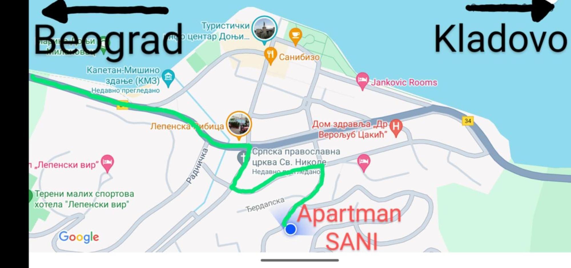 Apartman Sani Donji Milanovac Exteriér fotografie